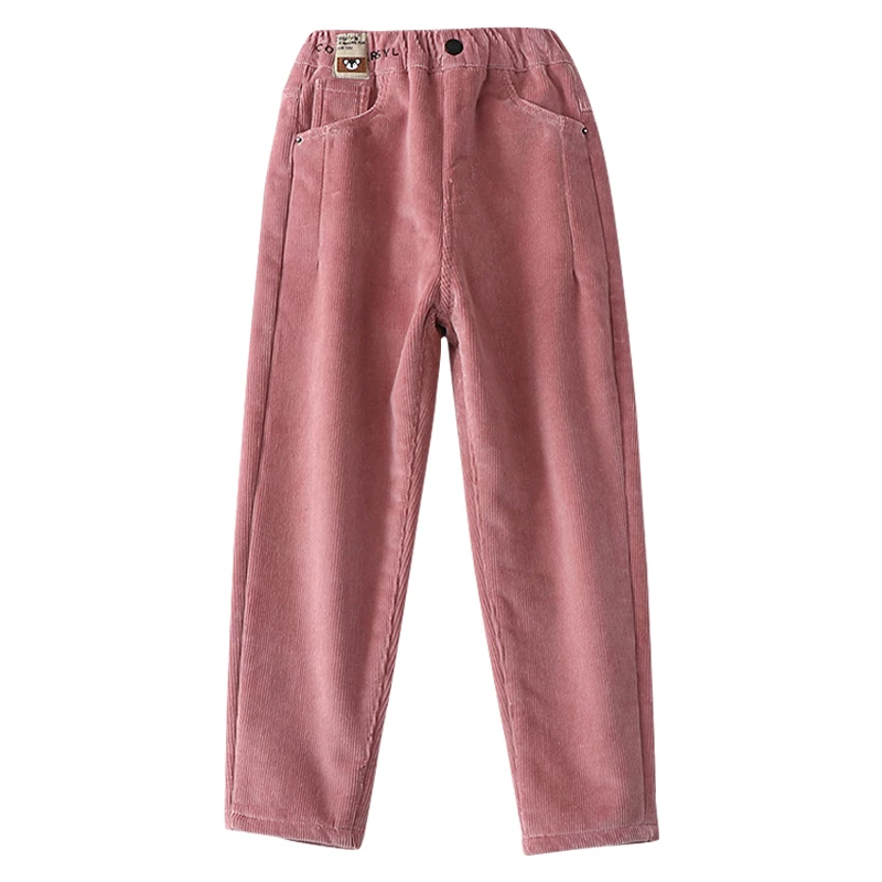 Quần bé gái cho mùa thu đông, quần dài nhung tăm dày dặn lót lông cừu cho bé gái lớn, quần cotton lót lông cừu mùa đông thời trang cho trẻ em.