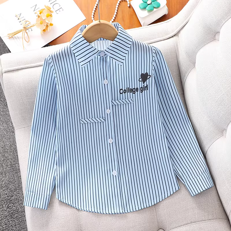 Bộ ba món gồm áo gile phong cách preppy, áo sơ mi sọc, chân váy xếp ly dành cho bé gái, bộ đồ kiểu JK trẻ em mới mùa xuân thu 2025