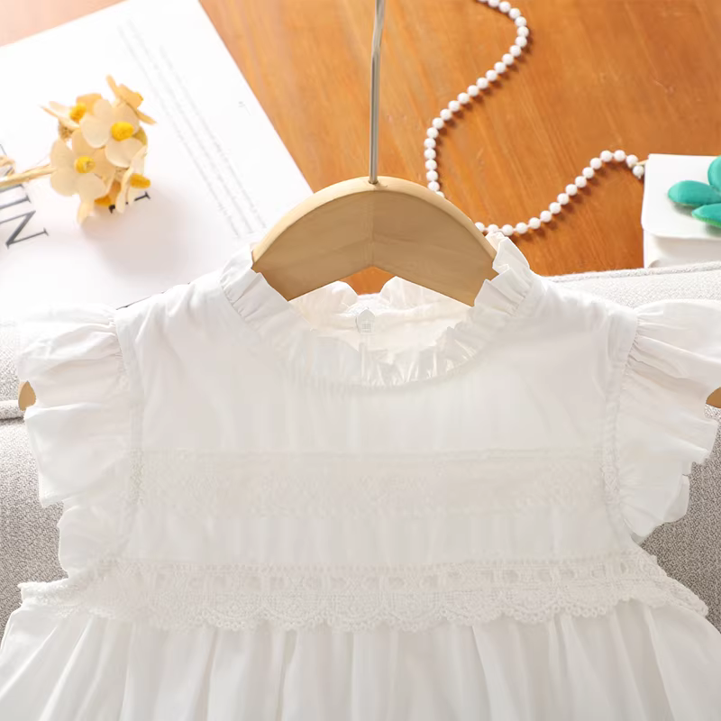 Váy cao cấp mùa hè 2025 kiểu mới cho bé gái, váy công chúa tay bồng dành cho bé gái lớn, váy mỏng mùa hè