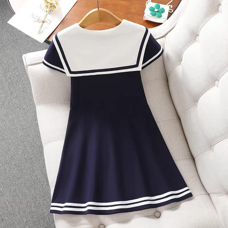 Váy bé gái, quần áo mùa hè, kiểu mới 2025, váy thể thao thời trang trẻ em hot trên mạng, váy polo bé gái lớn, kiểu dáng mỏng