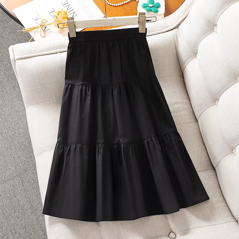 Bộ đồ hai mảnh áo thun dài tay và chân váy mùa xuân thu cho bé gái kiểu mới 2025