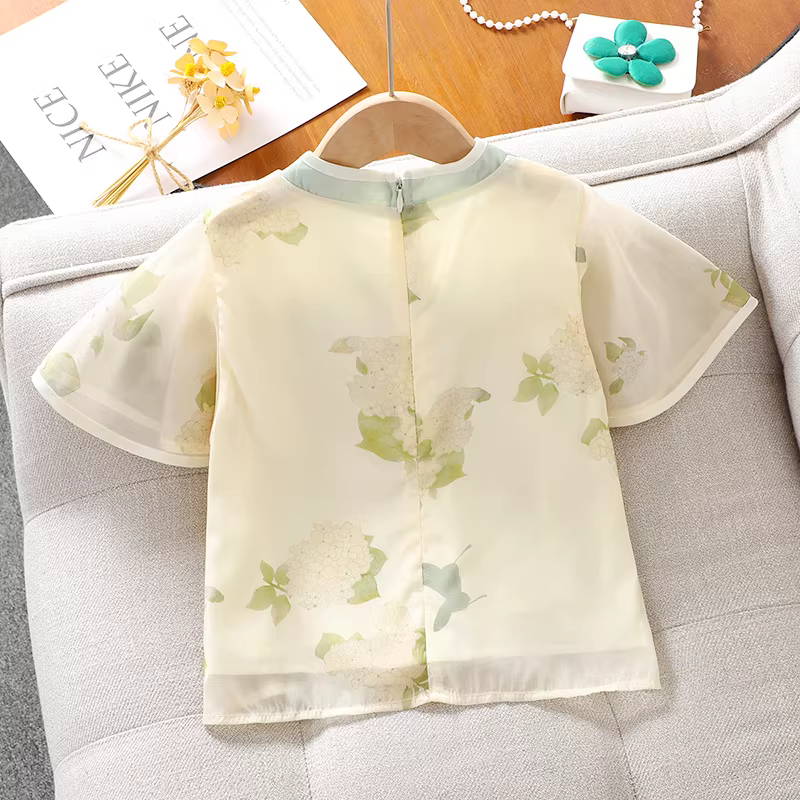 Đầm Hanfu mùa hè cho bé gái 2025 kiểu mới, trang phục truyền thống Trung Hoa cho bé gái lớn, kiểu cổ điển, váy mamian