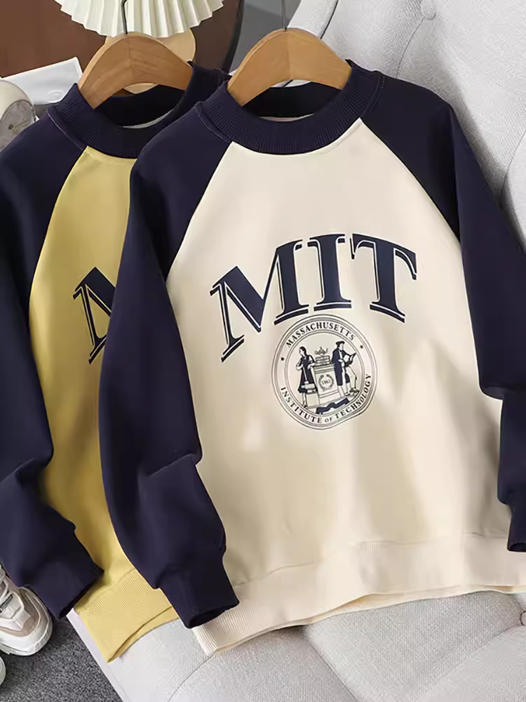 Áo nỉ bé gái mùa đông 2025, quần áo trẻ em mới mùa thu đông, áo lót lông cừu thời trang, áo dày giữ ấm cho bé gái lớn