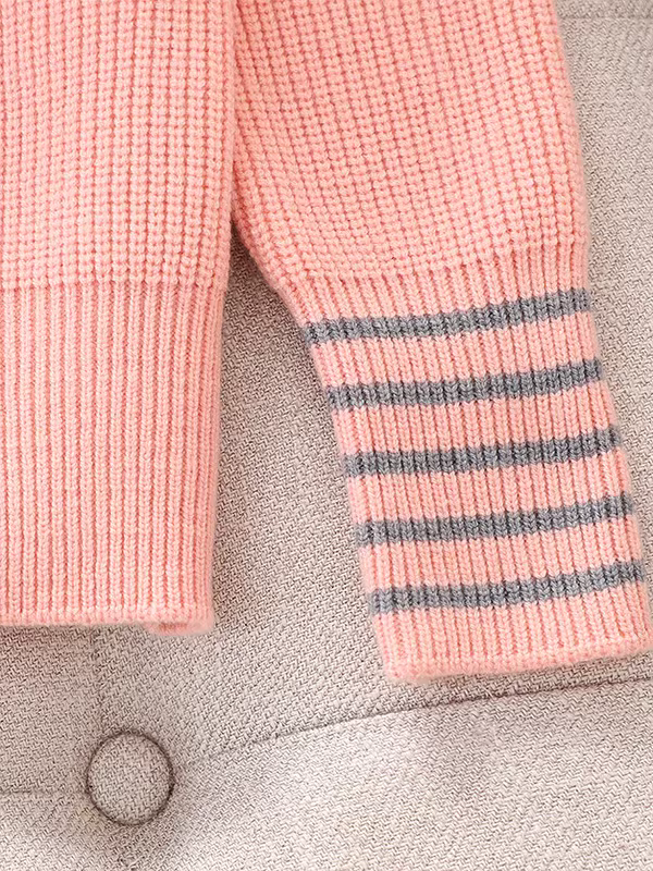 Áo len cardigan bé gái xuân 2025 mẫu mới áo thun dệt kim phong cách preppy cho bé gái mùa xuân thu áo cổ thủy thủ