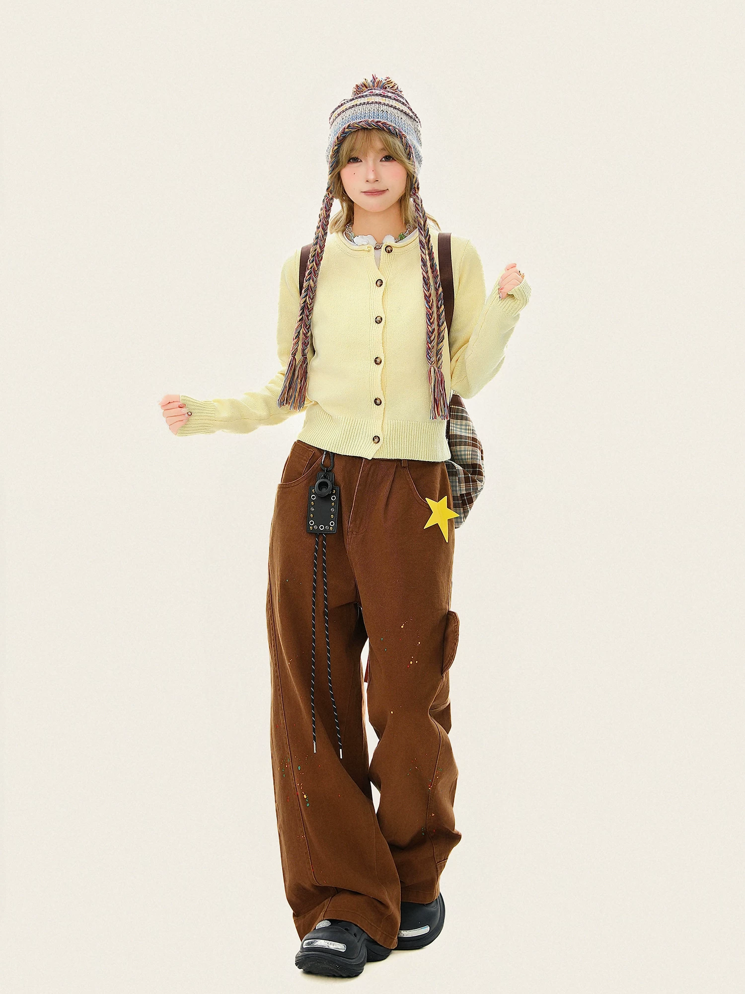Áo len cardigan ngắn dệt kim mềm mại, phong cách Hàn Quốc dành cho nữ, áo khoác len dáng ôm đa năng mùa thu đông.