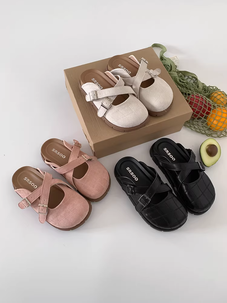 Phía Nam ở miền Nam: Dép nữ đế dày kiểu Pháp cổ điển, mũi kín, dùng cho mùa hè, đi ngoài trời, mẫu mới đa năng năm 2025, kiểu Birkenstock nửa dép.