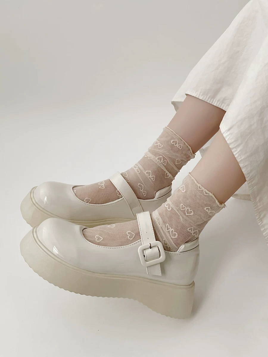 Giày Mary Jane da đế bánh mì kiểu Pháp dành cho nữ, mẫu mới thu đông 2025 phong cách vintage Anh, giày bệt kiểu học sinh JK