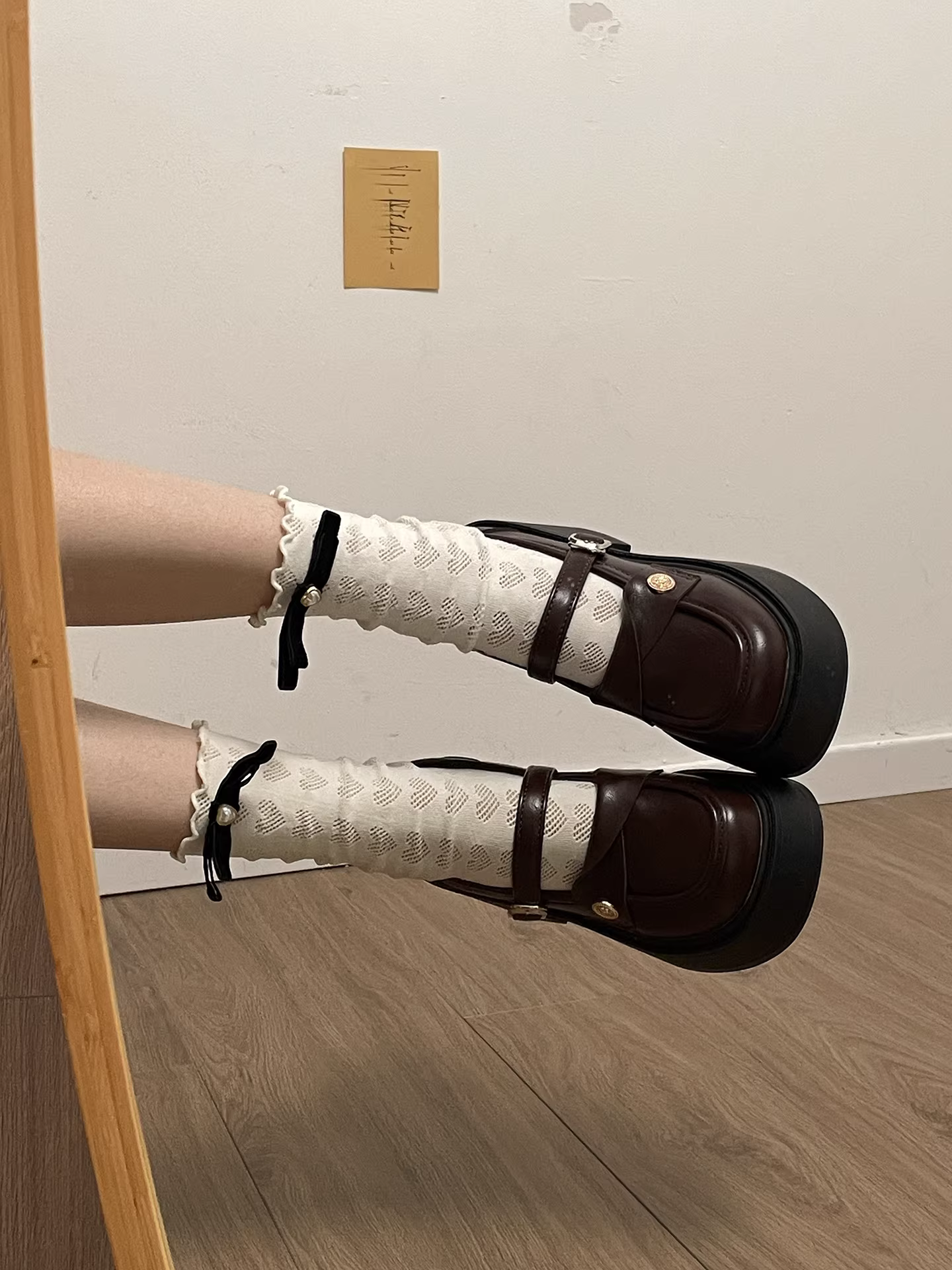 Giày da cao gót đế dày kiểu Anh đen dành cho nữ, kiểu thu mới 2025, phối chân váy, kiểu Mary Jane