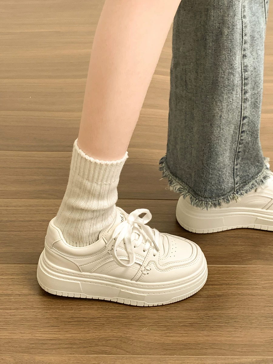 Giày thể thao đế dày màu trắng Nanzai Nanfang dành cho nữ, mẫu mới phổ biến năm 2025, giày thể thao thông thường nhẹ và đa năng cho mùa thu.