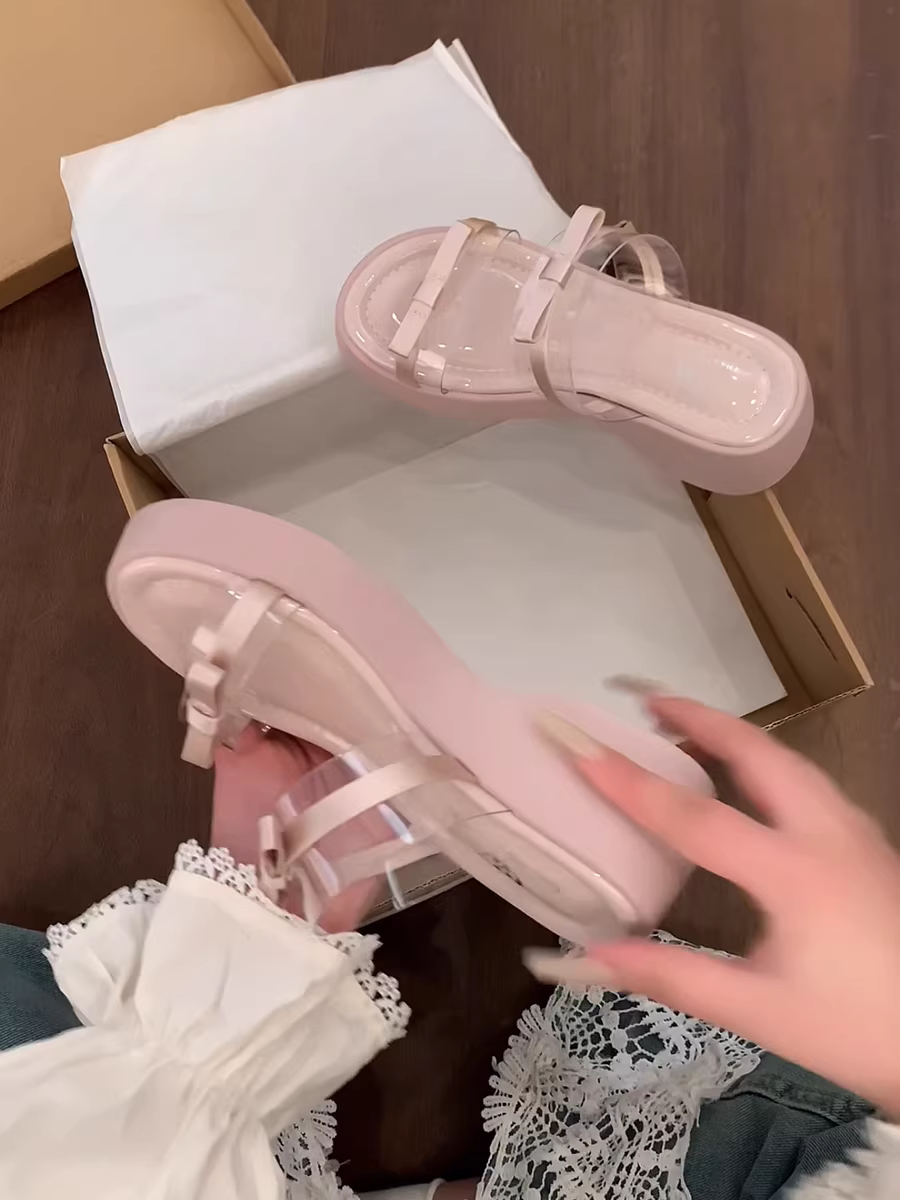 Dép nữ mùa hè ngoài trời đế dày chống trơn cao cấp phong cách Nam Trung Quốc 2025 kiểu Pháp mới