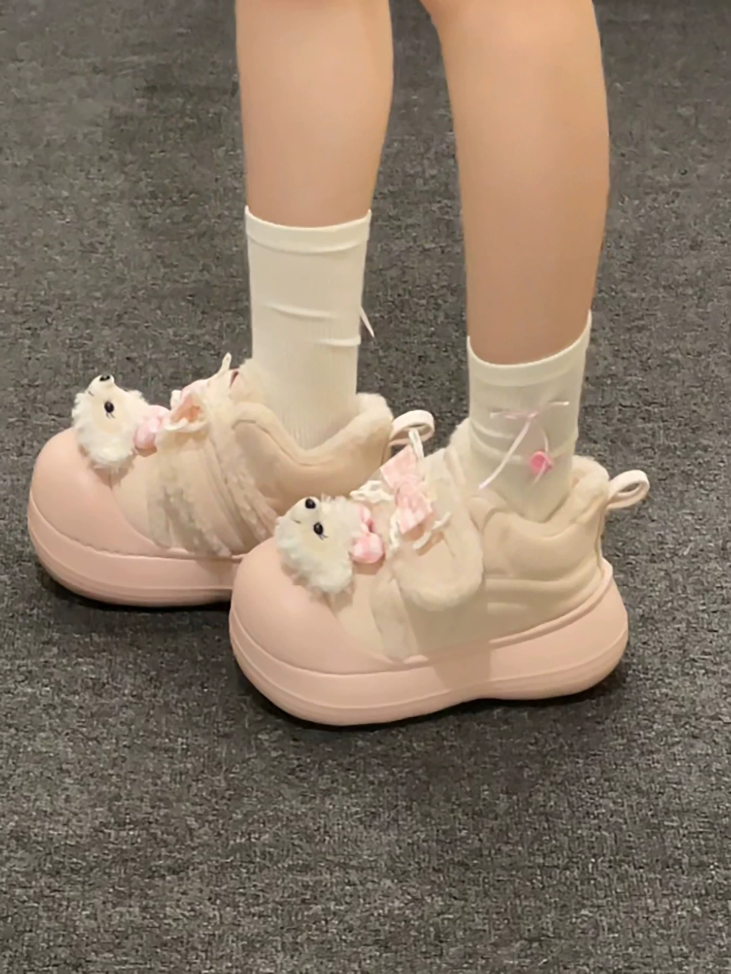 Giày bốt tuyết đế dày chống trơn Nanzai dành cho nữ, mẫu mới mùa đông 2025, đi ngoài trời, lót lông cừu, dày dặn, giữ ấm, tăng chiều cao, chất liệu cotton