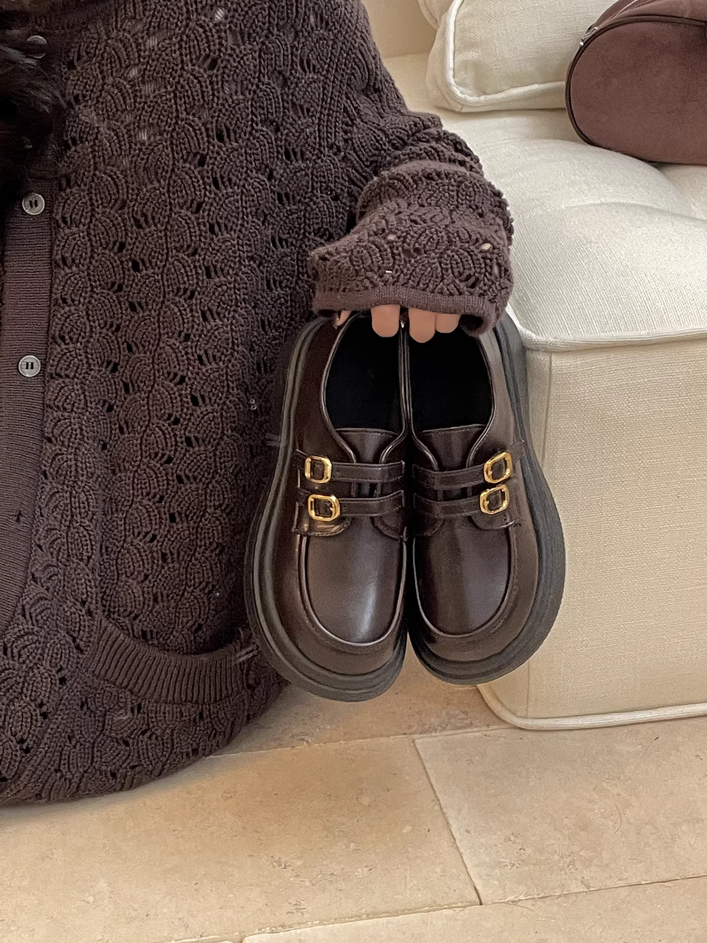 Giày da nữ đế dày phong cách retro Anh quốc màu đen, bộ sưu tập thu mới 2025, đa năng phối cùng chân váy, giày lười đế mềm.