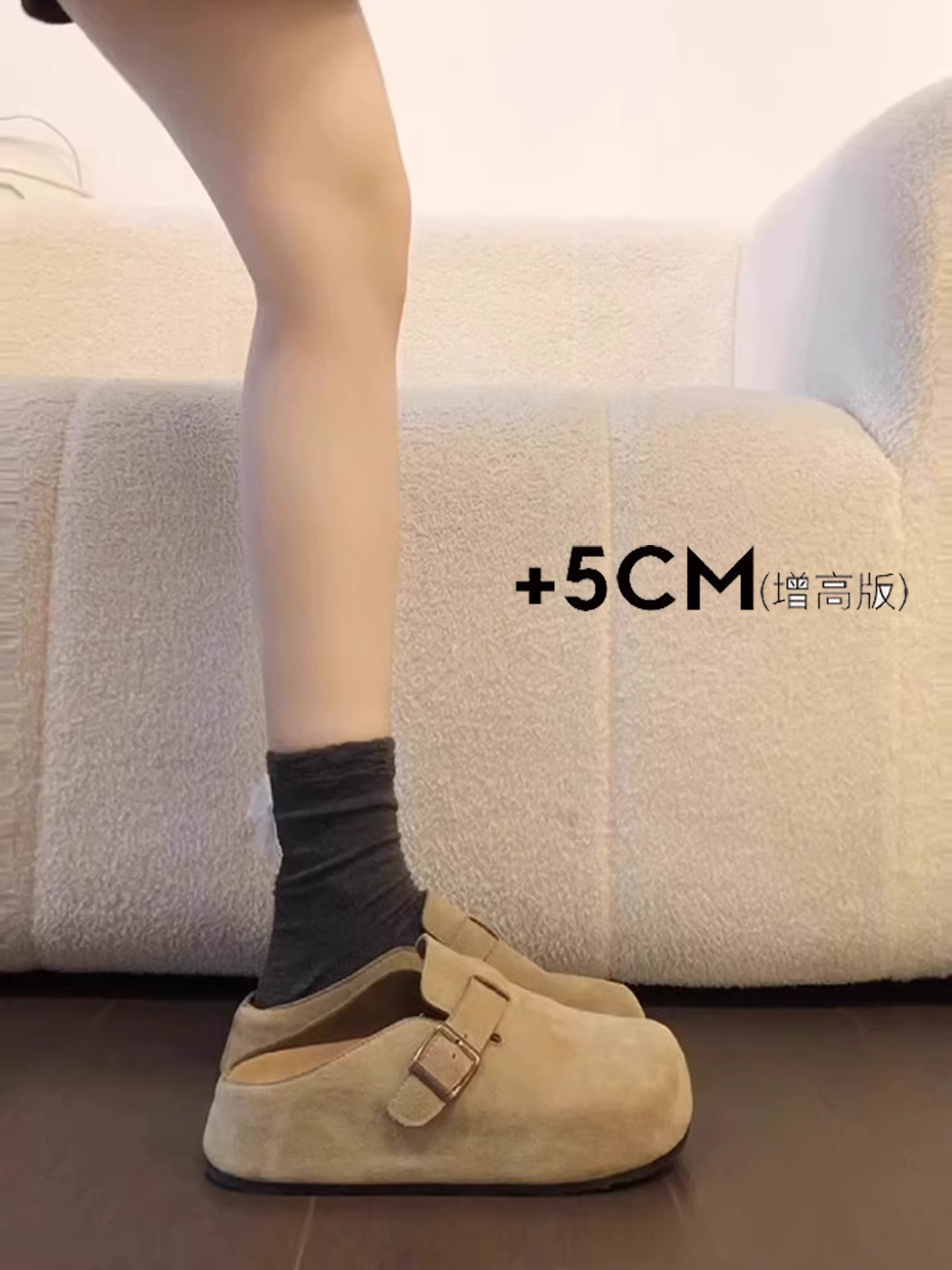 Giày mules đế xuồng kiểu Birkenstock mùa thu mới năm 2025 dành cho nữ, đế dày và mũi giày nâng cao, thích hợp đi ngoài trời.