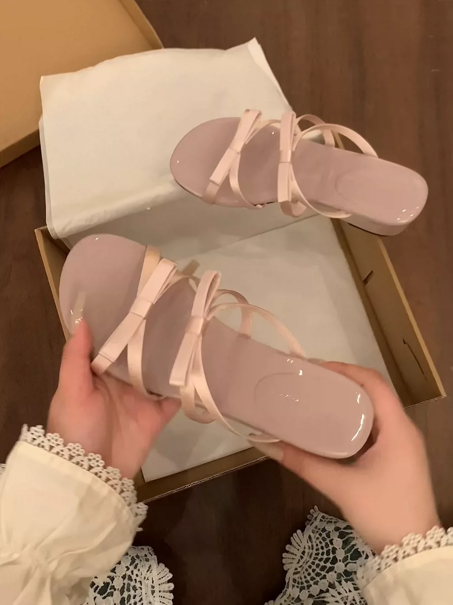 Nan Zai Nan Fang Dép đế dày cao cấp chống trượt dành cho nữ, dùng ngoài trời mùa hè, dép màu tím mới năm 2025.