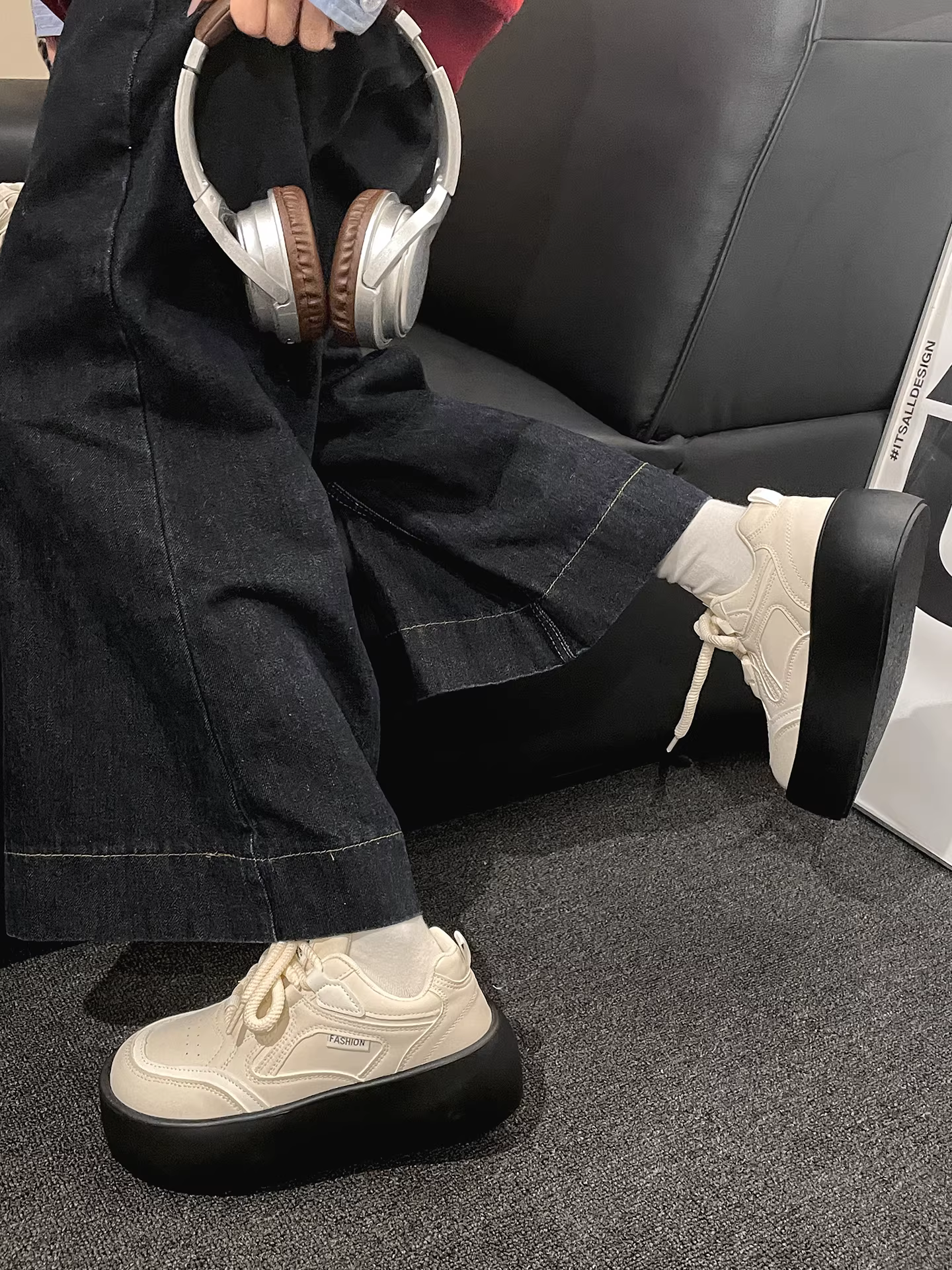 Giày thể thao đế dày màu trắng Nanzai retro dành cho nữ, kiểu dáng thu đông 2025 mới, đa năng phối với chân váy, giày thể thao tăng chiều cao.