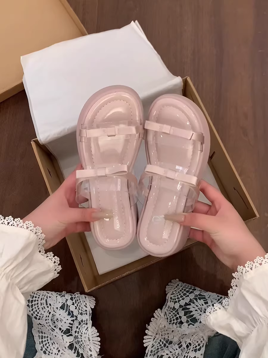 Dép nữ mùa hè ngoài trời đế dày chống trơn cao cấp phong cách Nam Trung Quốc 2025 kiểu Pháp mới