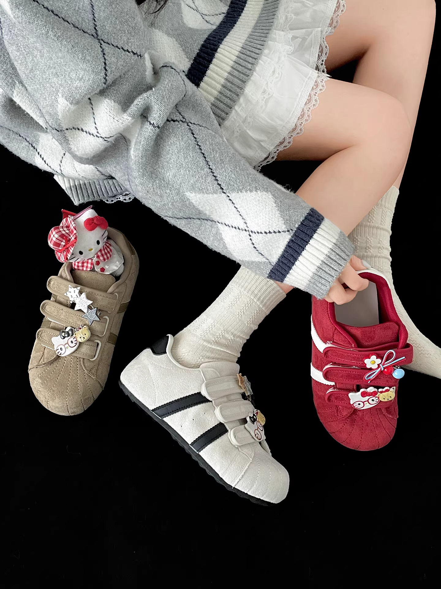 Giày thể thao đế dày retro nữ 2025 kiểu thu mới, thích hợp phối cùng chân váy, giày thể thao đế mềm đa năng cổ thấp