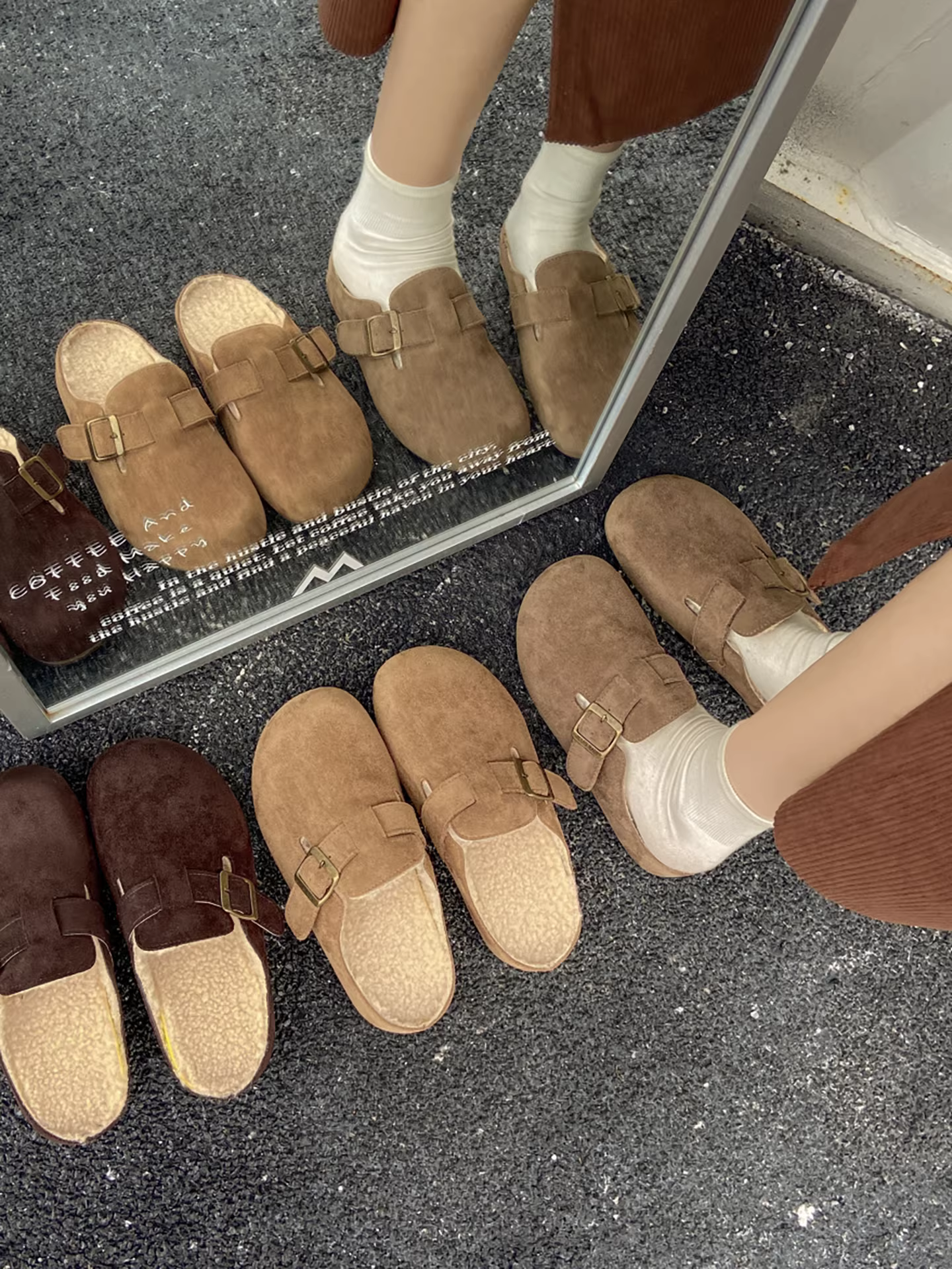 Giày Birkenstock đế dày nửa đế kiểu cổ điển Nam Trung Quốc 2025 Mẫu mới mùa đông ngoài trời chống trơn đế mềm tăng chiều cao dép bông