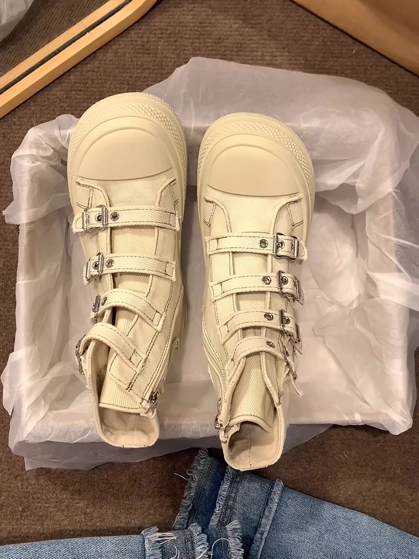 Giày thể thao đế dày đế cao cổ điển Nanzai Nanfang dành cho nữ, giày vải canvas đa năng mùa thu mới 2025.