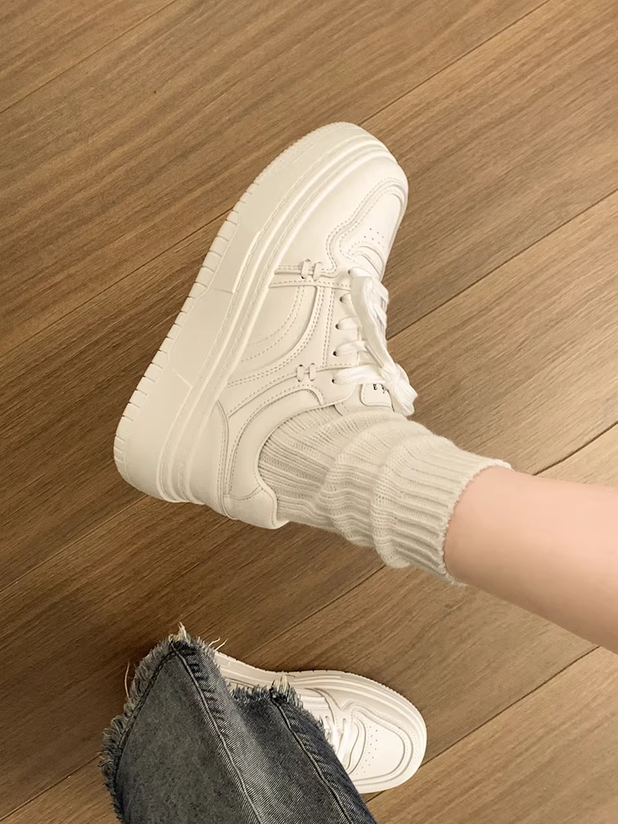 Giày thể thao đế dày màu trắng Nanzai Nanfang dành cho nữ, mẫu mới phổ biến năm 2025, giày thể thao thông thường nhẹ và đa năng cho mùa thu.