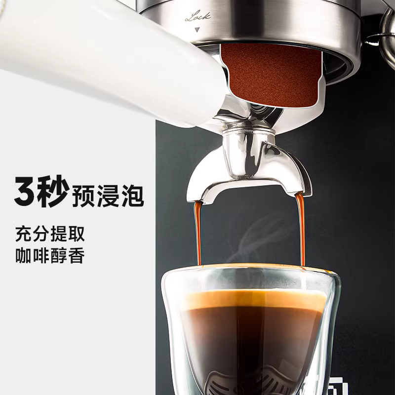 Máy pha cà phê espresso nhỏ Falata dùng trong gia đình, máy pha cà phê espresso bán tự động nhỏ kiểu Ý để tạo hình latte.