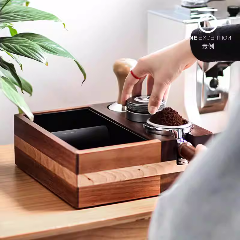 Hộp đựng bã cà phê đa năng AG, giá đỡ máy pha cà phê, hộp đựng bã cà phê, dụng cụ tán bột cà phê, tay cầm phân phối, giá đỡ, giá đỡ tamper 58mm, gỗ nguyên khối