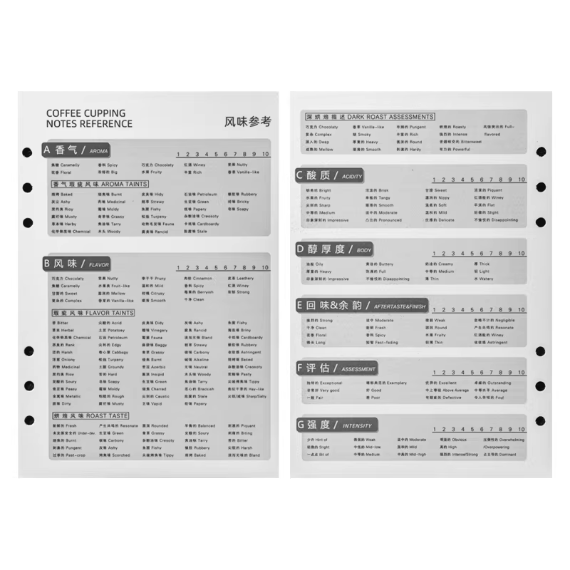 Sổ ghi chép cà phê chuyên nghiệp dòng Lili dành cho barista, biểu đồ pha chế thủ công và rang xay dùng cho quán cà phê.