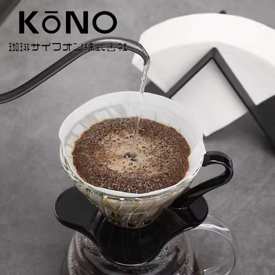 Giấy lọc cà phê pha kiểu Pour-over thương hiệu nổi tiếng KONO, giấy lọc nhỏ giọt V60V45 làm từ bột gỗ hình nón, kiểu Hario Hero