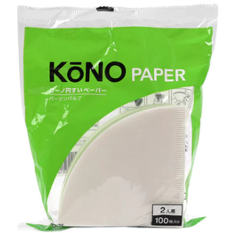 Giấy lọc cà phê pha kiểu Pour-over thương hiệu nổi tiếng KONO, giấy lọc nhỏ giọt V60V45 làm từ bột gỗ hình nón, kiểu Hario Hero