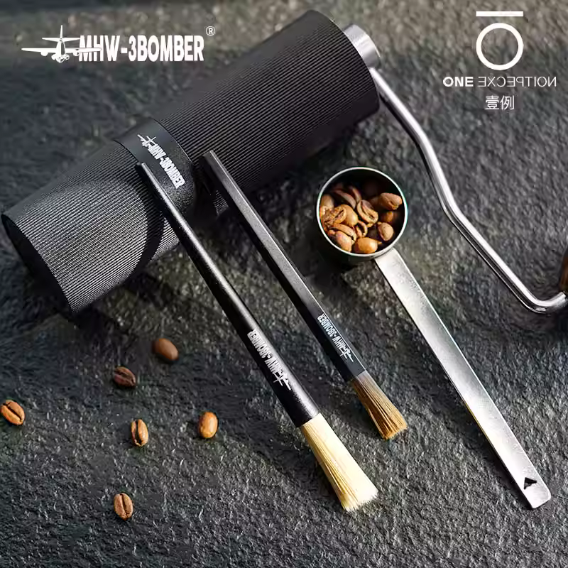 Bàn chải cà phê Bomber MHW, bàn chải vệ sinh máy xay cà phê, bàn chải vệ sinh bụi hạt cà phê quầy bar, đầu bàn chải PET