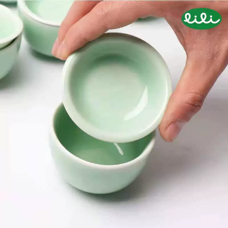 Bộ chén ngâm trà Lili series 6 gram MINI, chén ngâm trà chuyên dụng SCA, chất liệu ngọc, men xanh, chén ngâm trà cà phê