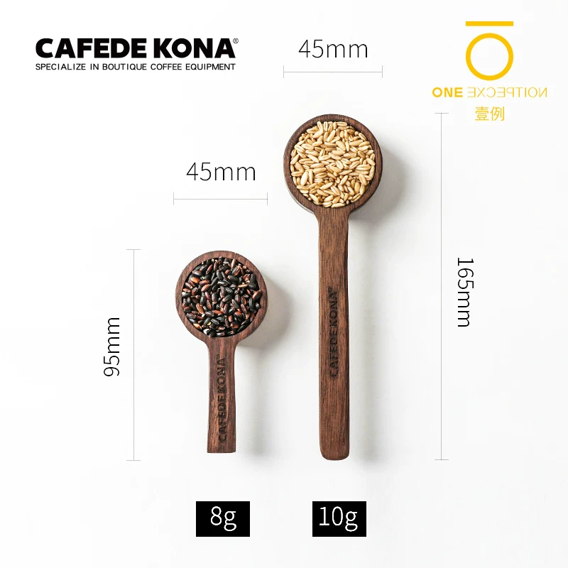 CAFEDE KONA thìa đo hạt cà phê gỗ nguyên khối thìa đo bột cà phê thìa đo sữa bột gia dụng Taimo