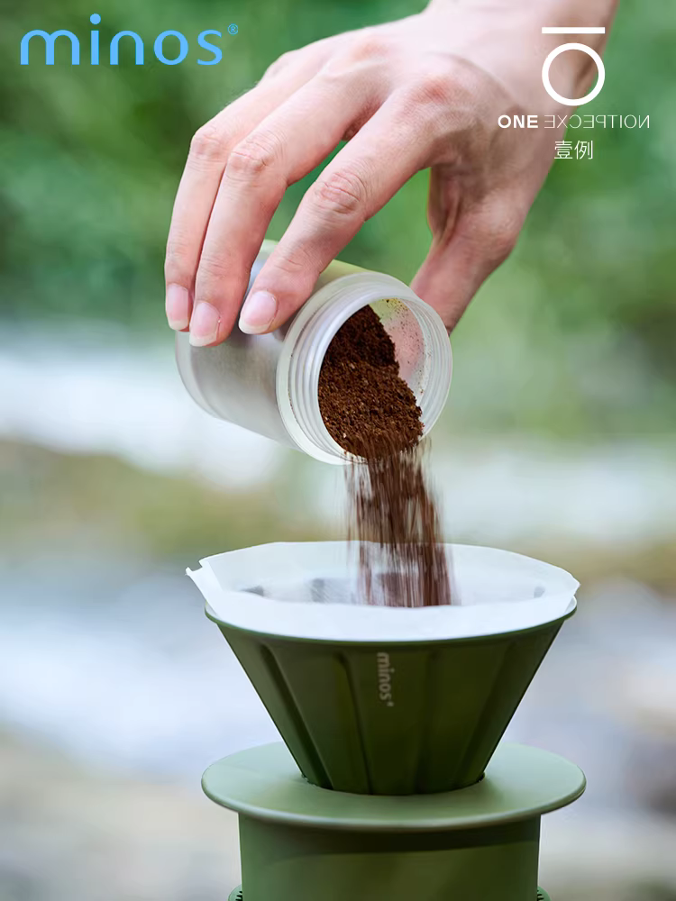 Cốc lọc cà phê thủ công Minos Explore bằng thép không gỉ, kiểu V60, dùng ngoài trời, di động
