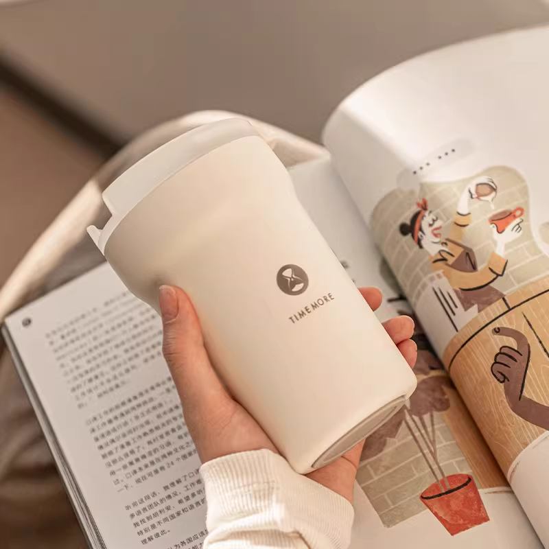Cốc du lịch bằng thép không gỉ Taimo, hai lớp cách nhiệt, di động, chống rò rỉ, lớp lót phủ gốm