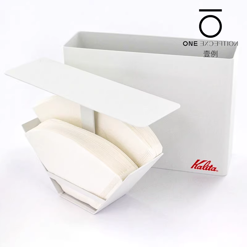 Hộp đựng giấy lọc cà phê KALITA Nhật Bản V60 hình quạt 101/102 hộp đựng giấy lọc có ngăn đựng chống bụi có nắp kim loại