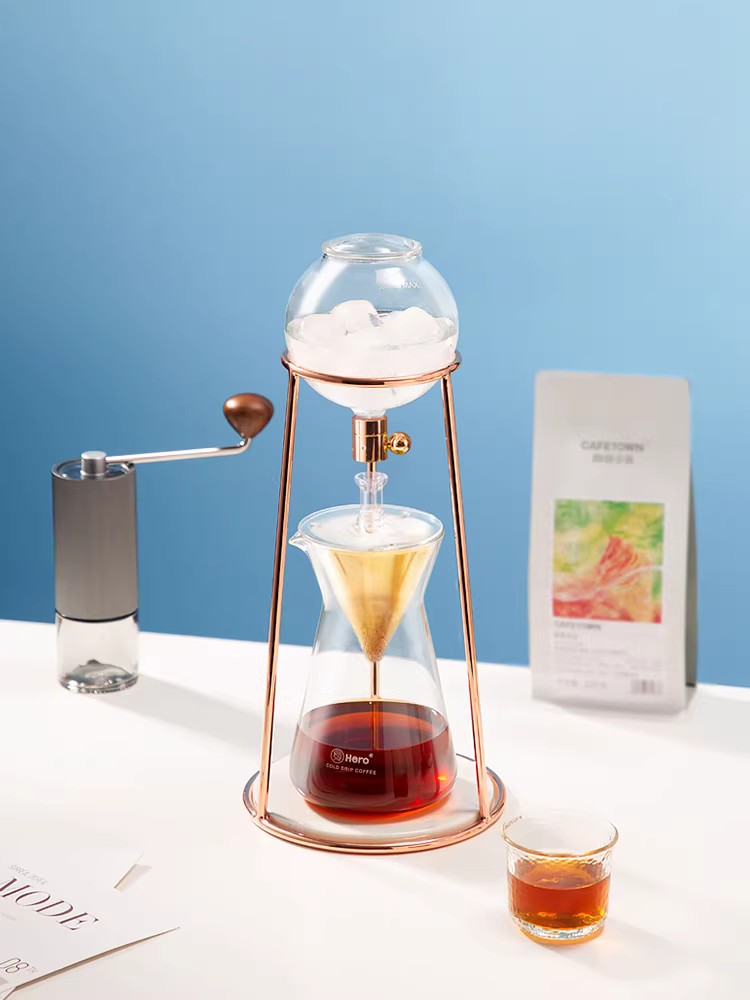 Máy pha cà phê nhỏ gọn Hero Dingyuan kiểu nhỏ giọt đá, pha cà phê đá kiểu châu Âu, máy pha cà phê thủ công tại nhà, ấm pha cà phê lạnh