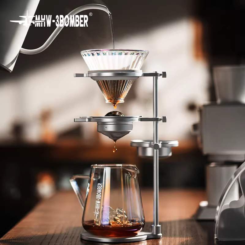 Giá đỡ pha cà phê kiểu đổ nước MHW Bomber Smooth, chất liệu hợp kim nhôm, có thể điều chỉnh, kèm giá đỡ cốc lọc