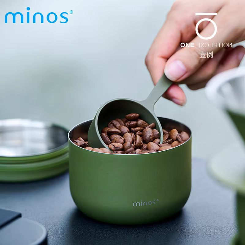 Hộp đựng cà phê Minos, lọ đựng bột có van thông hơi một chiều, hộp đựng trà và hộp bảo quản hạt cà phê.