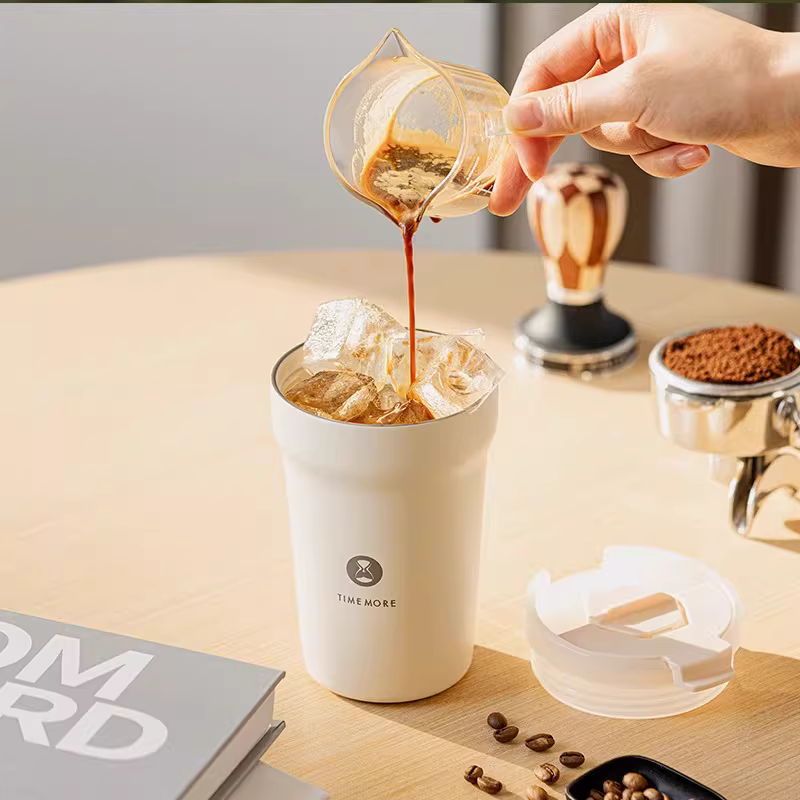 Cốc du lịch bằng thép không gỉ Taimo, hai lớp cách nhiệt, di động, chống rò rỉ, lớp lót phủ gốm