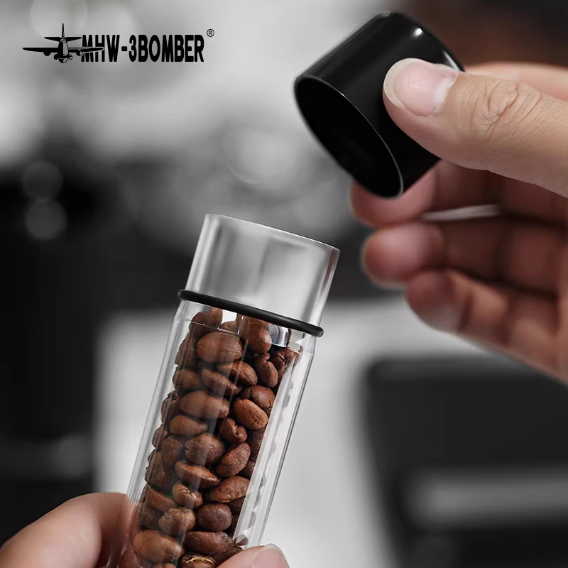 Bình chứa năng lượng MHW dạng bomber, hộp đựng nhỏ hình khối từ tính, ống nghiệm đựng bột cà phê, van xả một chiều để kiểm tra quá trình lão hóa hạt cà phê