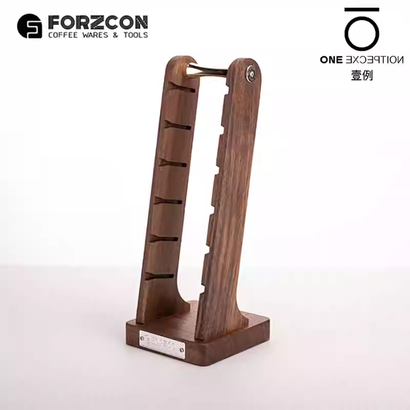 Giá để bát đựng bột cà phê Fuguang bằng gỗ óc chó đen, thiết kế ba chiều, chuyên dụng cho bát 58.5/54mm