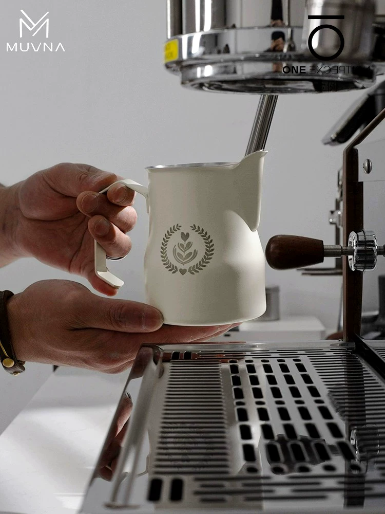 Bình tạo bọt sữa MUVNA dành cho cà phê sữa latte nghệ thuật, vòi phun nổi, cốc nghệ thuật latte bụng lớn, YanYin MHW