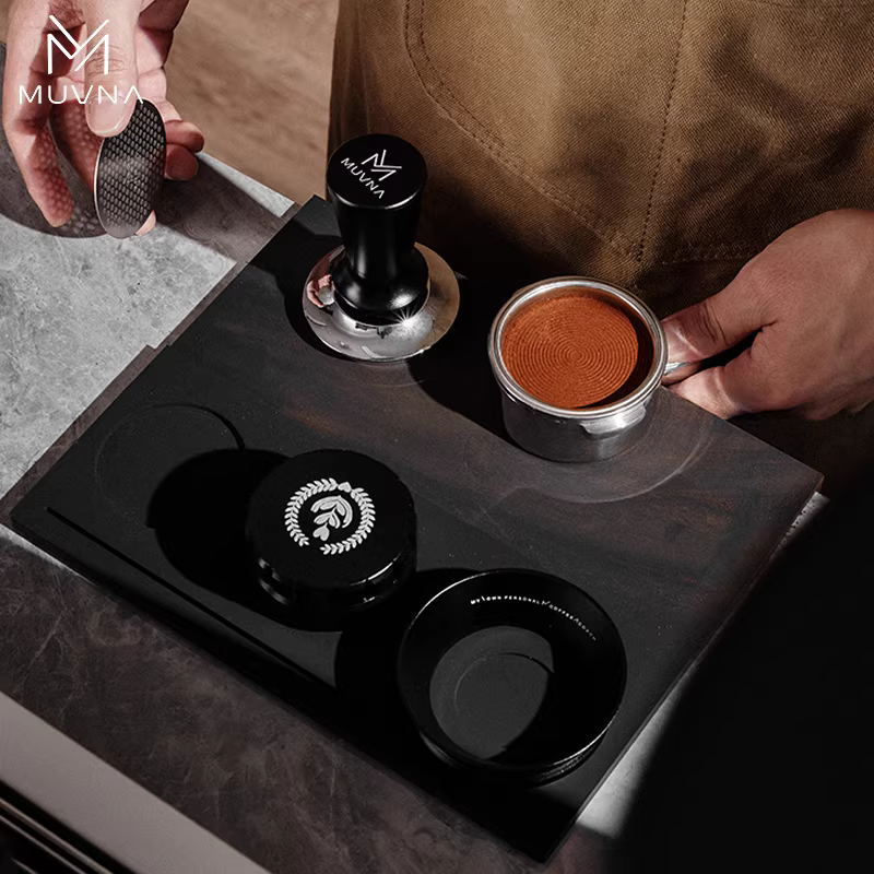 Tấm lót silicon chống trượt góc cạnh cho máy pha cà phê, dụng cụ nén cà phê MUVNA, búa nén cà phê, thảm quầy bar, tay cầm máy pha cà phê espresso