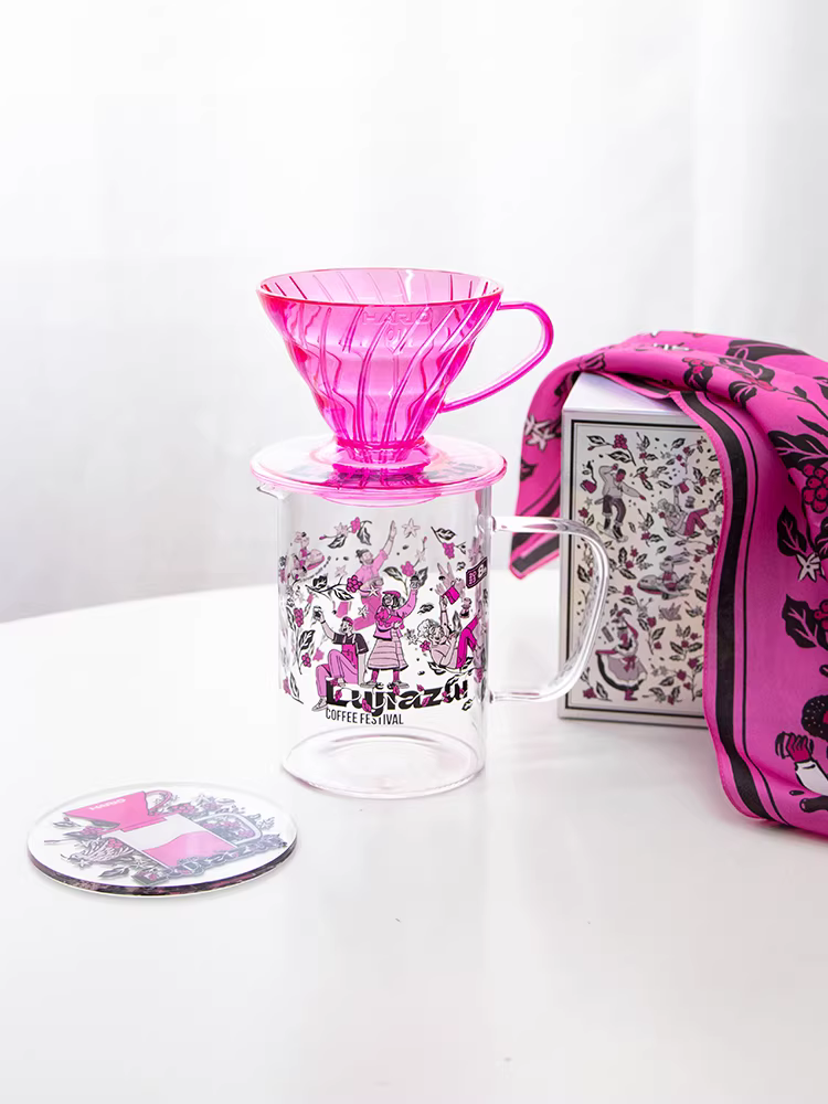 Lễ hội cà phê HARIO&MASADA&Lujiazui kỷ niệm 8 năm, bộ pha cà phê thủ công phiên bản giới hạn V60, cốc lọc cà phê, ấm pha cà phê