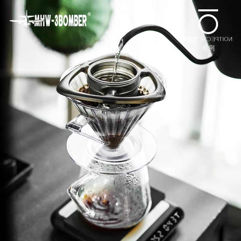 Bộ lọc cà phê Pour-over Bomber MHW v60, bộ lọc nhựa resin, bộ phân phối nước cho việc chiết xuất đều, đầu lọc nhỏ giọt chuyên nghiệp