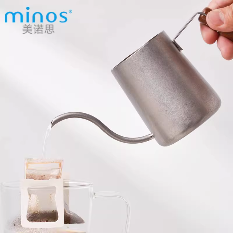 Ấm pha cà phê bằng thép không gỉ Minos có vòi dài và bộ lọc nhỏ giọt để pha cà phê nhỏ giọt