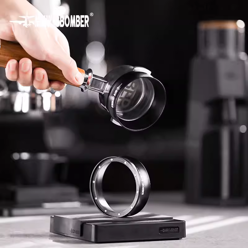Máy lọc bột cà phê MHW Bomber dành cho máy pha cà phê Espresso, Máy lọc bột từ tính, Vòng phân phối 51/53/58mm, Chống bắn bột