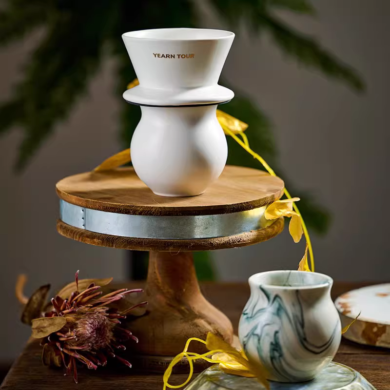 Brewista&YearnTour hợp tác sản xuất cốc lọc bánh gato gốm sứ kiểu Trung Hoa, cốc pha cà phê thủ công, cốc nếm cà phê