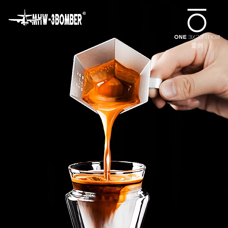 Cốc đo lường hình lăng trụ Bomber MHW, cốc pha cà phê, cốc có vạch chia đôi, bình sữa nhỏ pha espresso, cốc đo nhỏ Saita