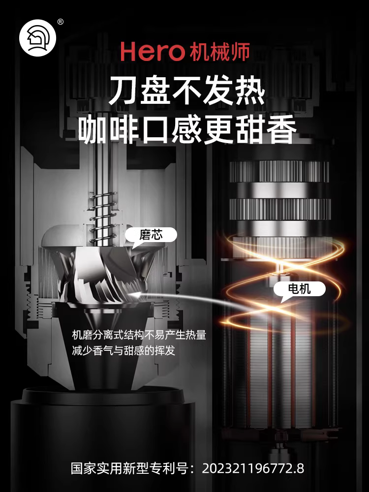 Máy xay cà phê Hero Mechanic, cà phê pha thủ công kiểu Ý, máy xay cà phê điện, máy xay cà phê thương mại vs3
